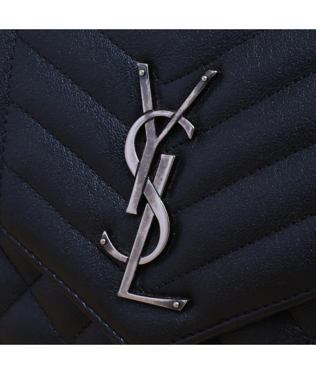 SAINT LAURENT Черная кожаная сумка через плечо, фото 8