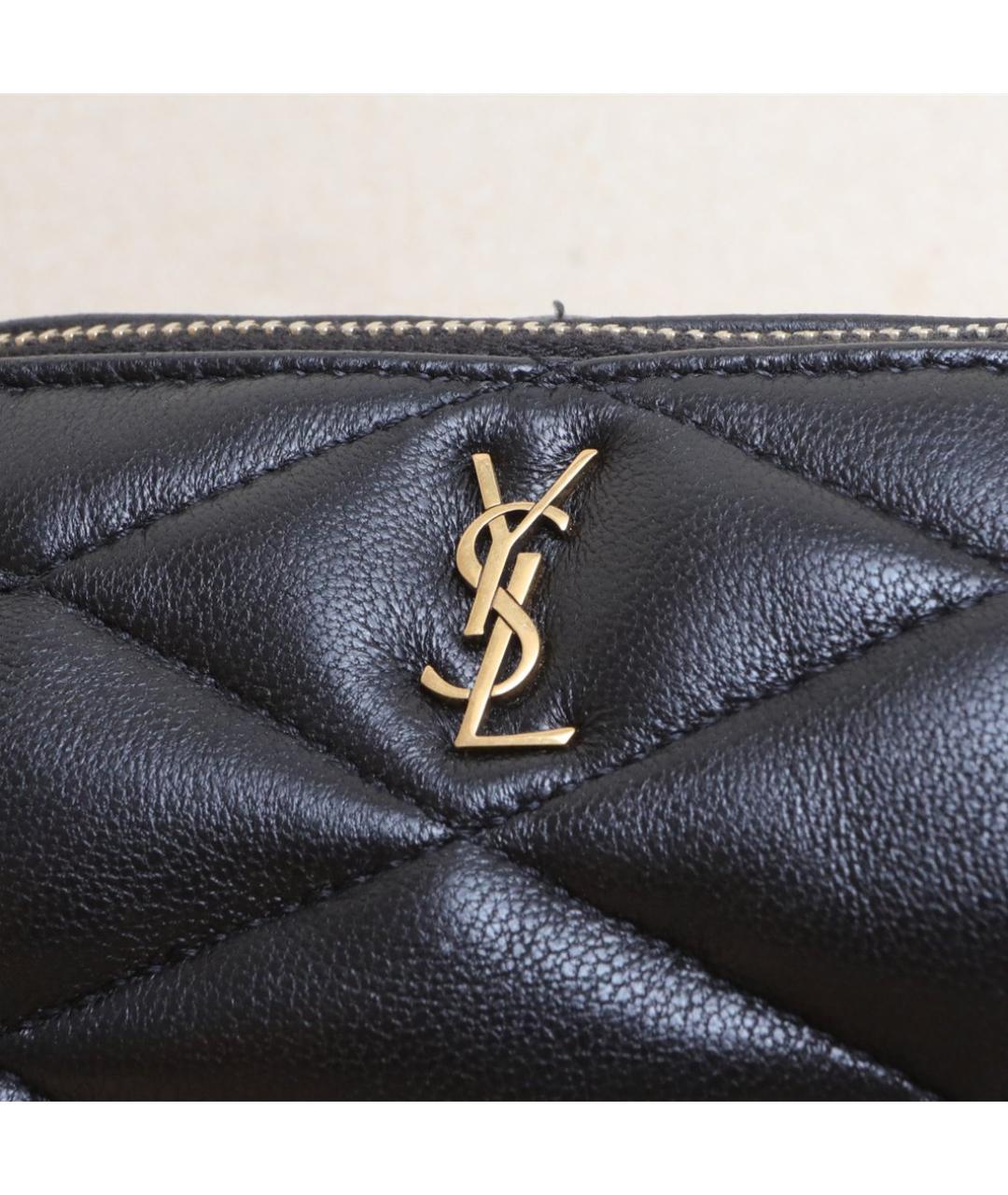 SAINT LAURENT Черная кожаная сумка через плечо, фото 8