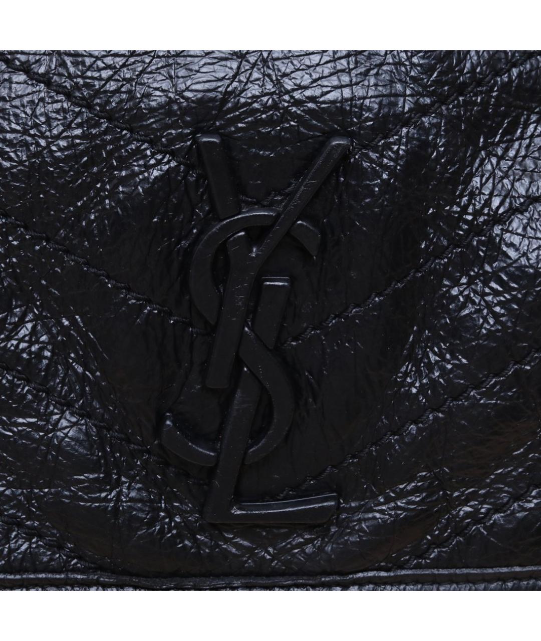 SAINT LAURENT Черная кожаная сумка через плечо, фото 8