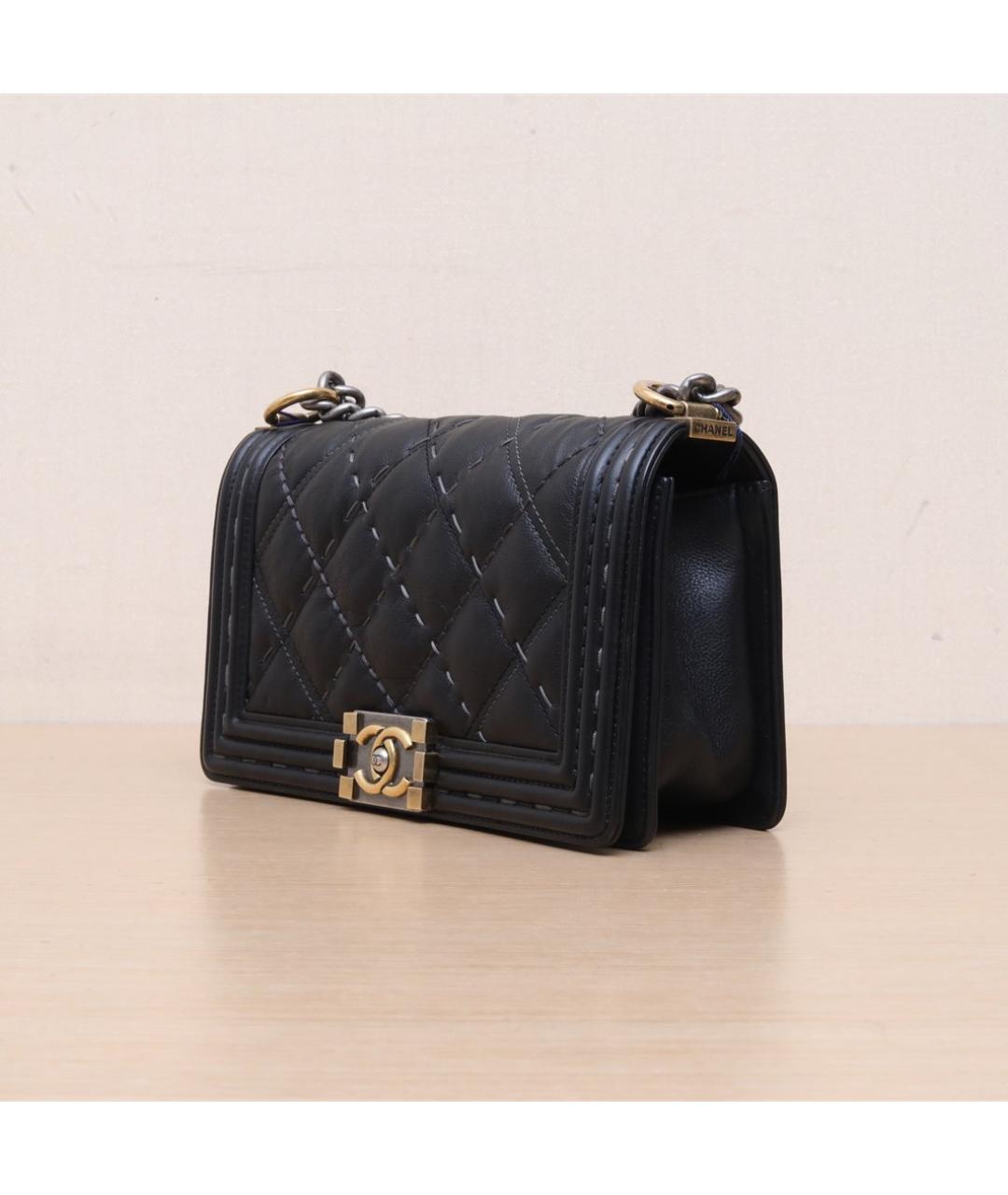 CHANEL Черная кожаная сумка через плечо, фото 4