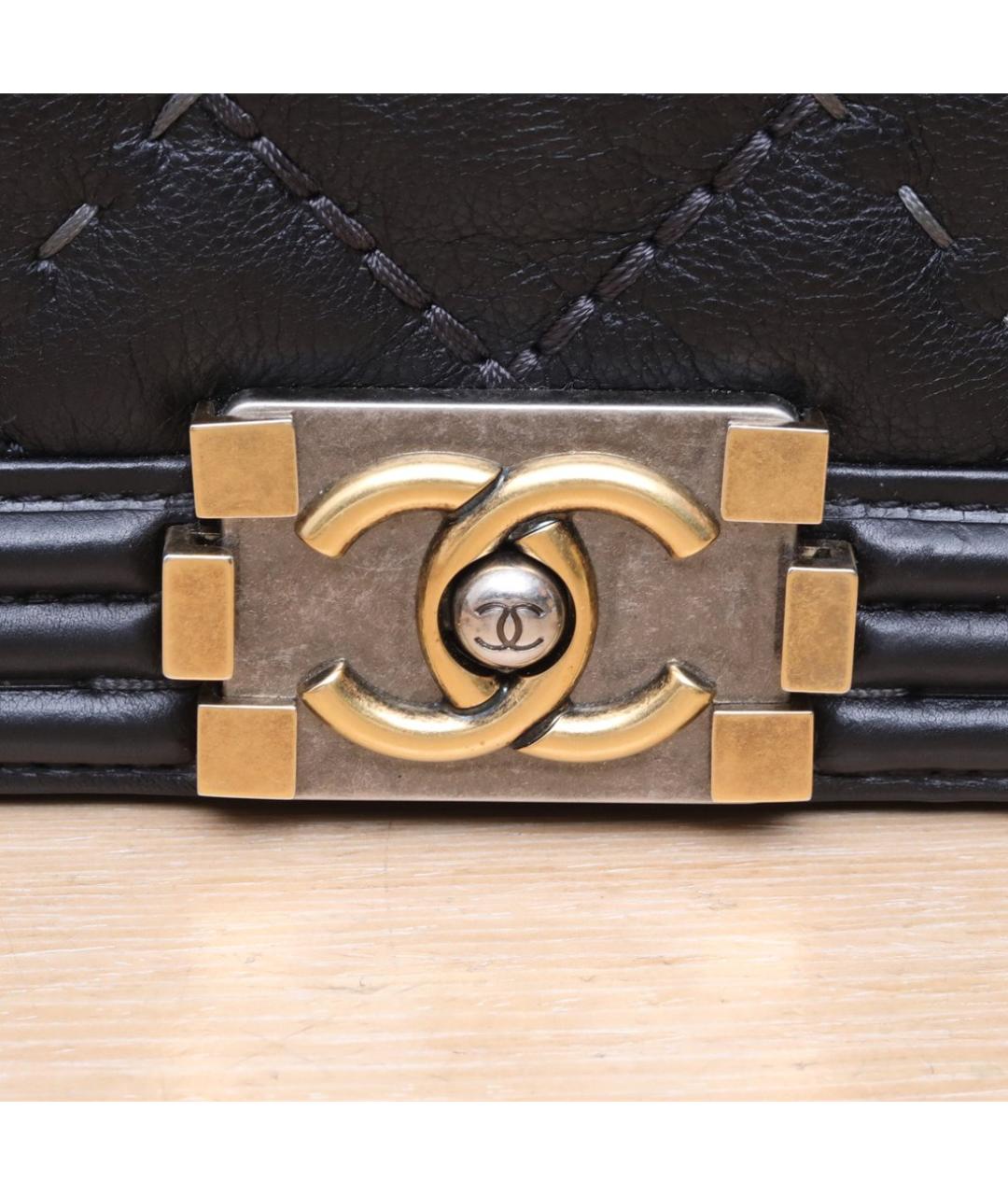 CHANEL Черная кожаная сумка через плечо, фото 8