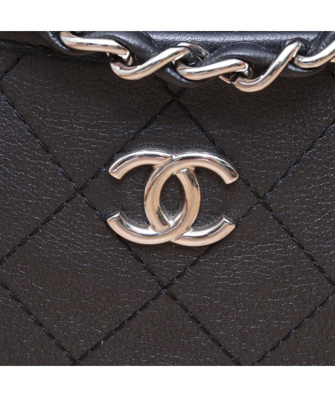 CHANEL Черная кожаная сумка через плечо, фото 8