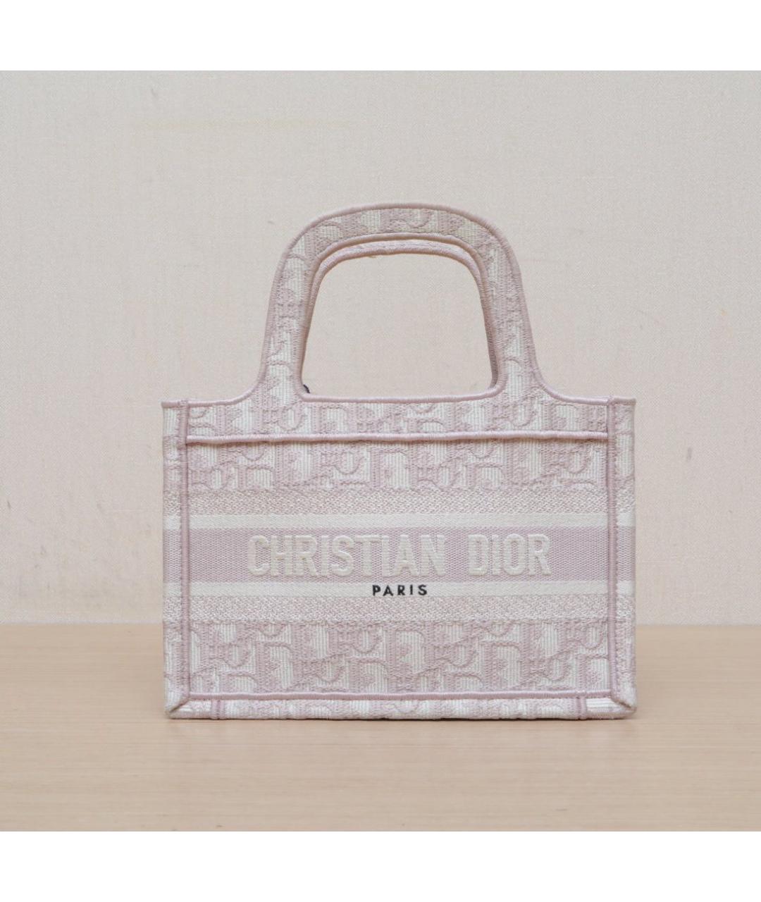 CHRISTIAN DIOR Розовая тканевая сумка через плечо, фото 3
