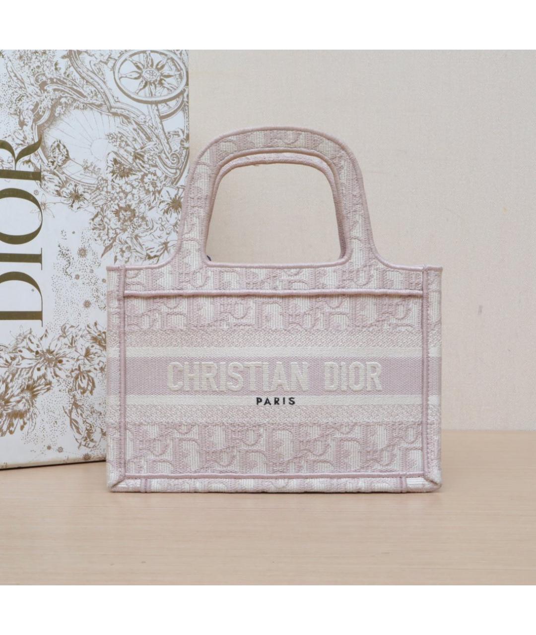 CHRISTIAN DIOR Розовая тканевая сумка через плечо, фото 2