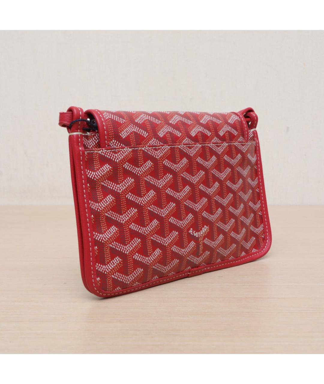 GOYARD Красная кожаная сумка через плечо, фото 6