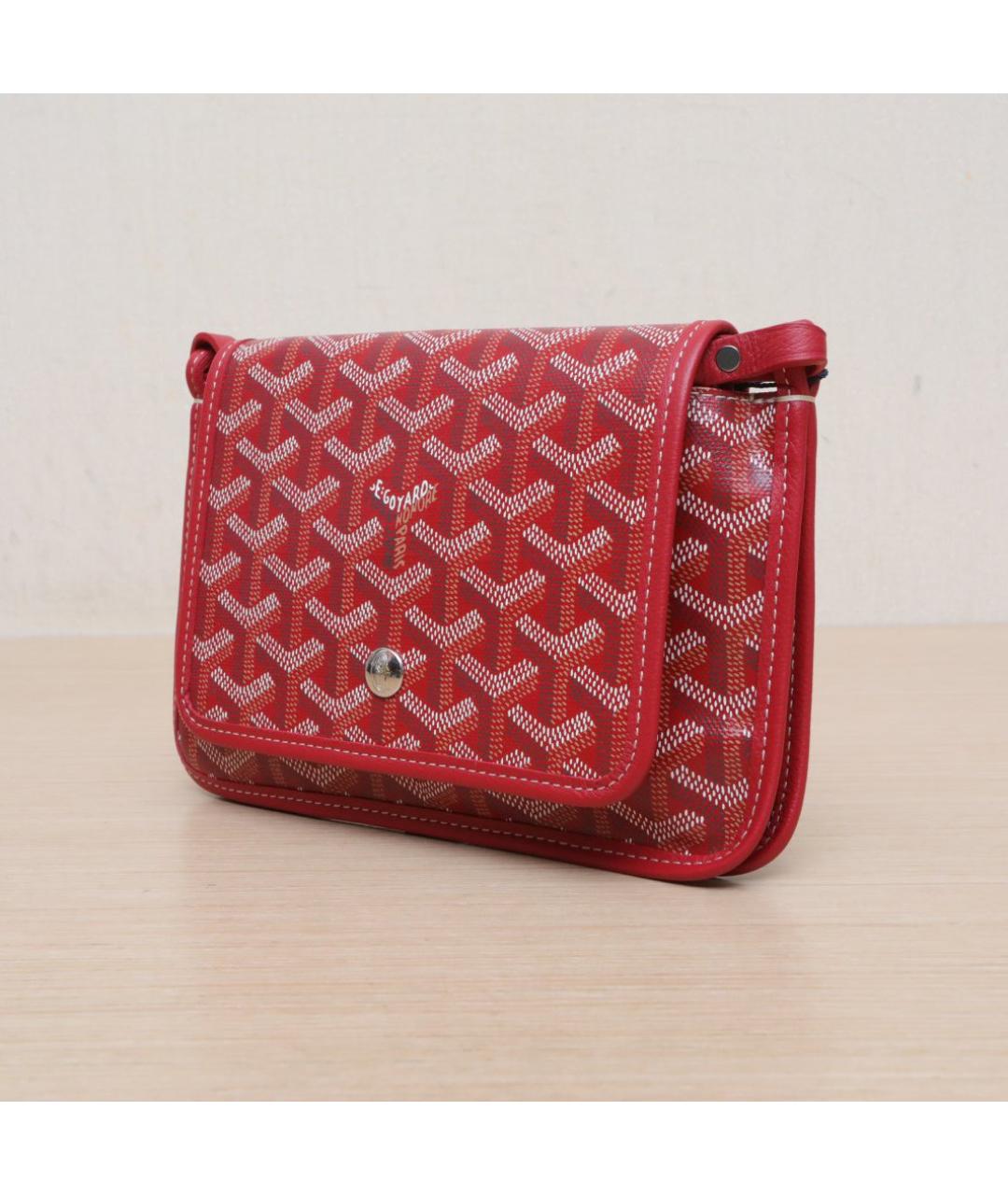 GOYARD Красная кожаная сумка через плечо, фото 4