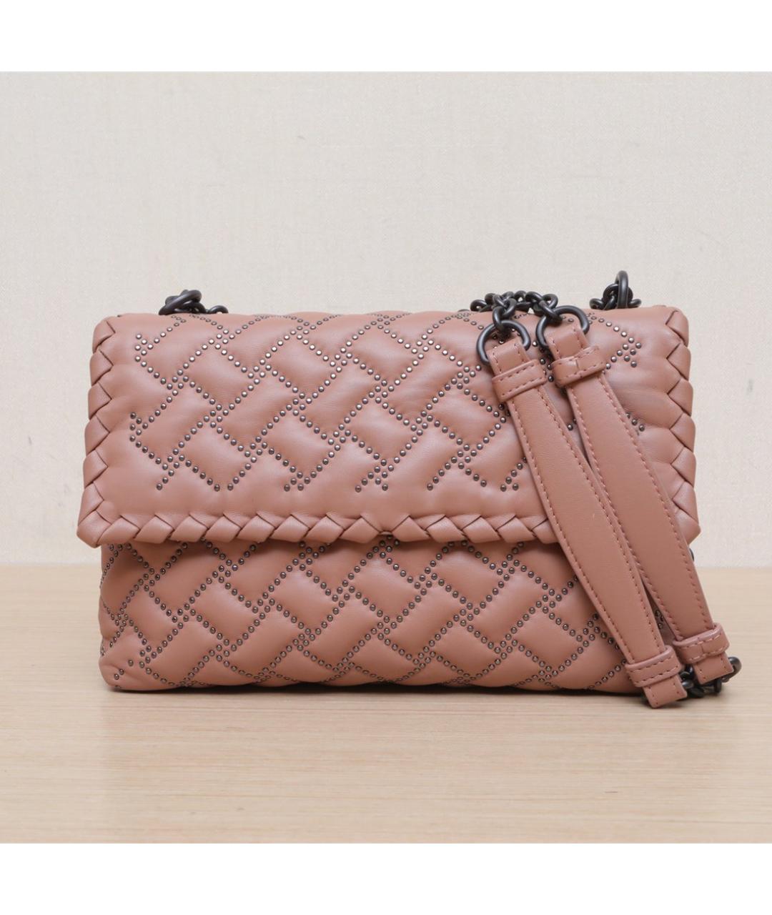 BOTTEGA VENETA Розовая кожаная сумка через плечо, фото 3