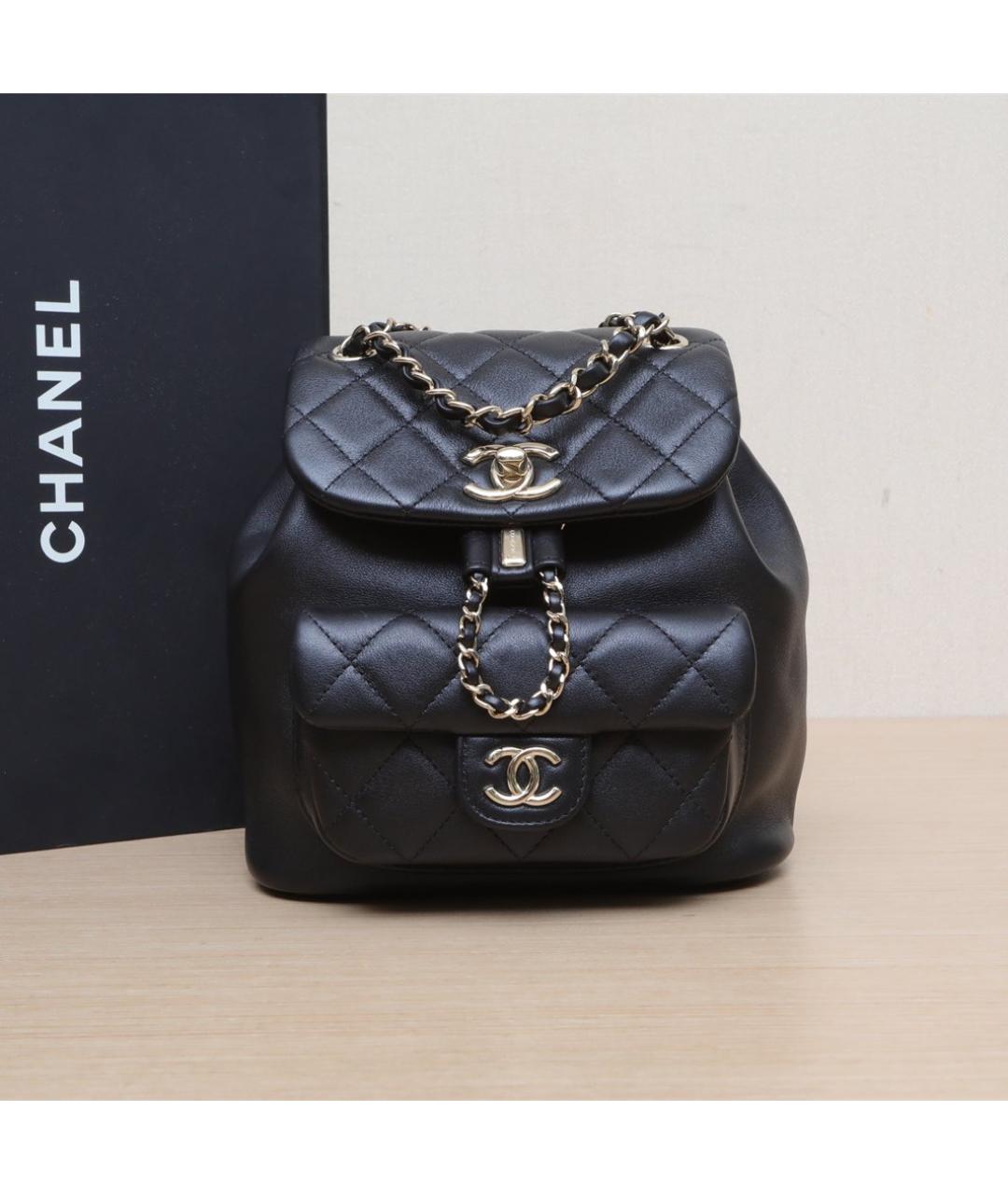CHANEL Черный кожаный рюкзак, фото 2
