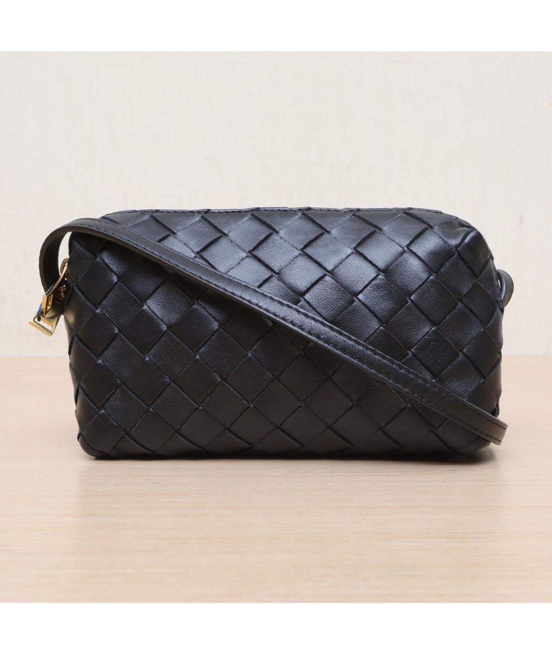 BOTTEGA VENETA Черная кожаная сумка через плечо, фото 3