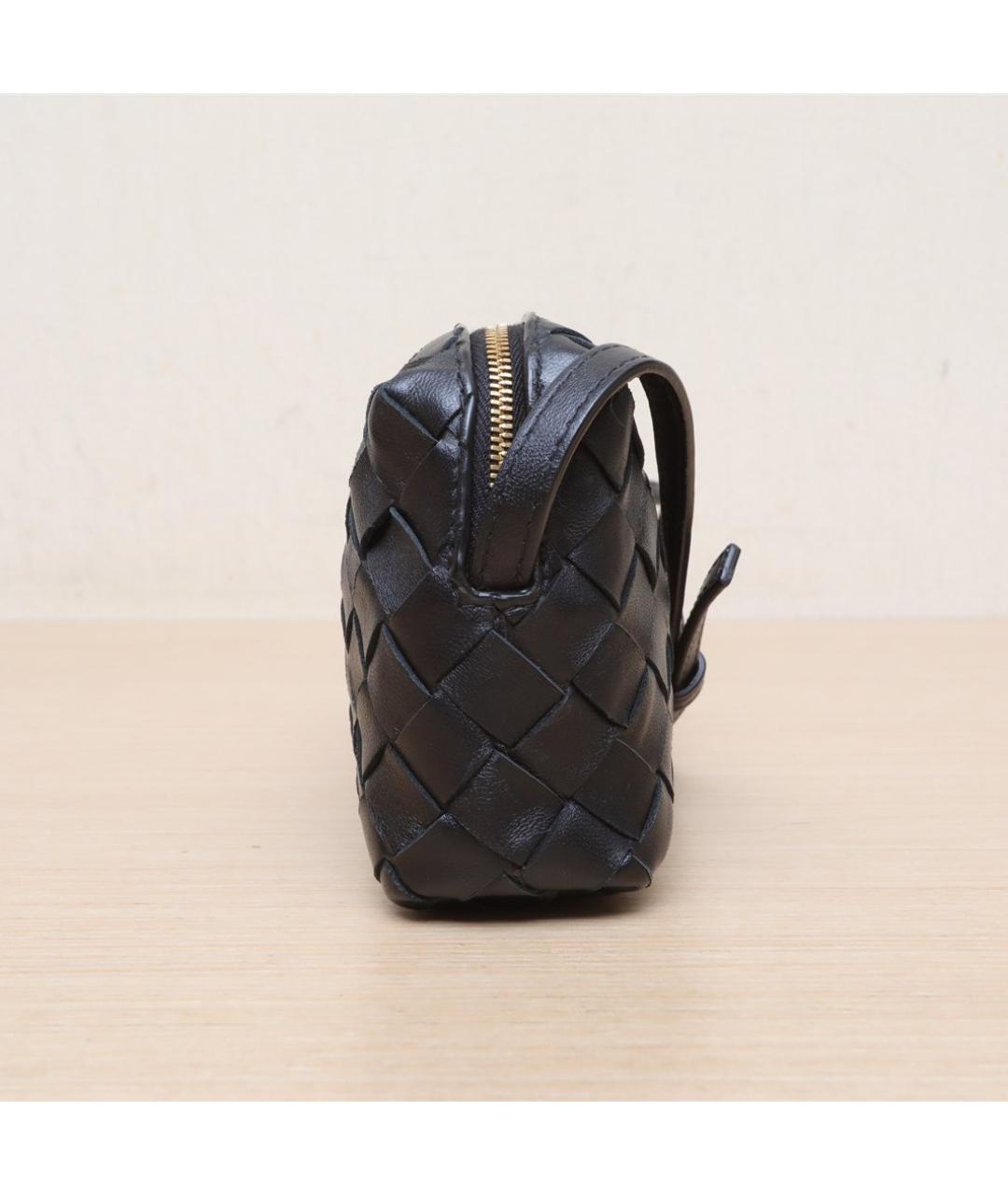 BOTTEGA VENETA Черная кожаная сумка через плечо, фото 5