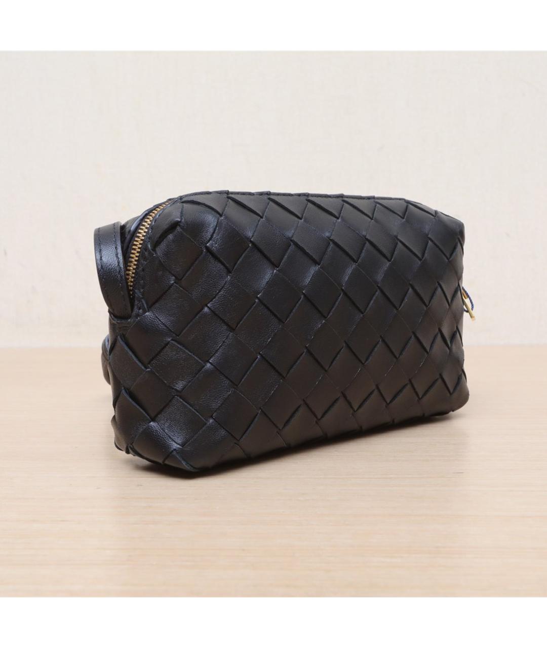 BOTTEGA VENETA Черная кожаная сумка через плечо, фото 6