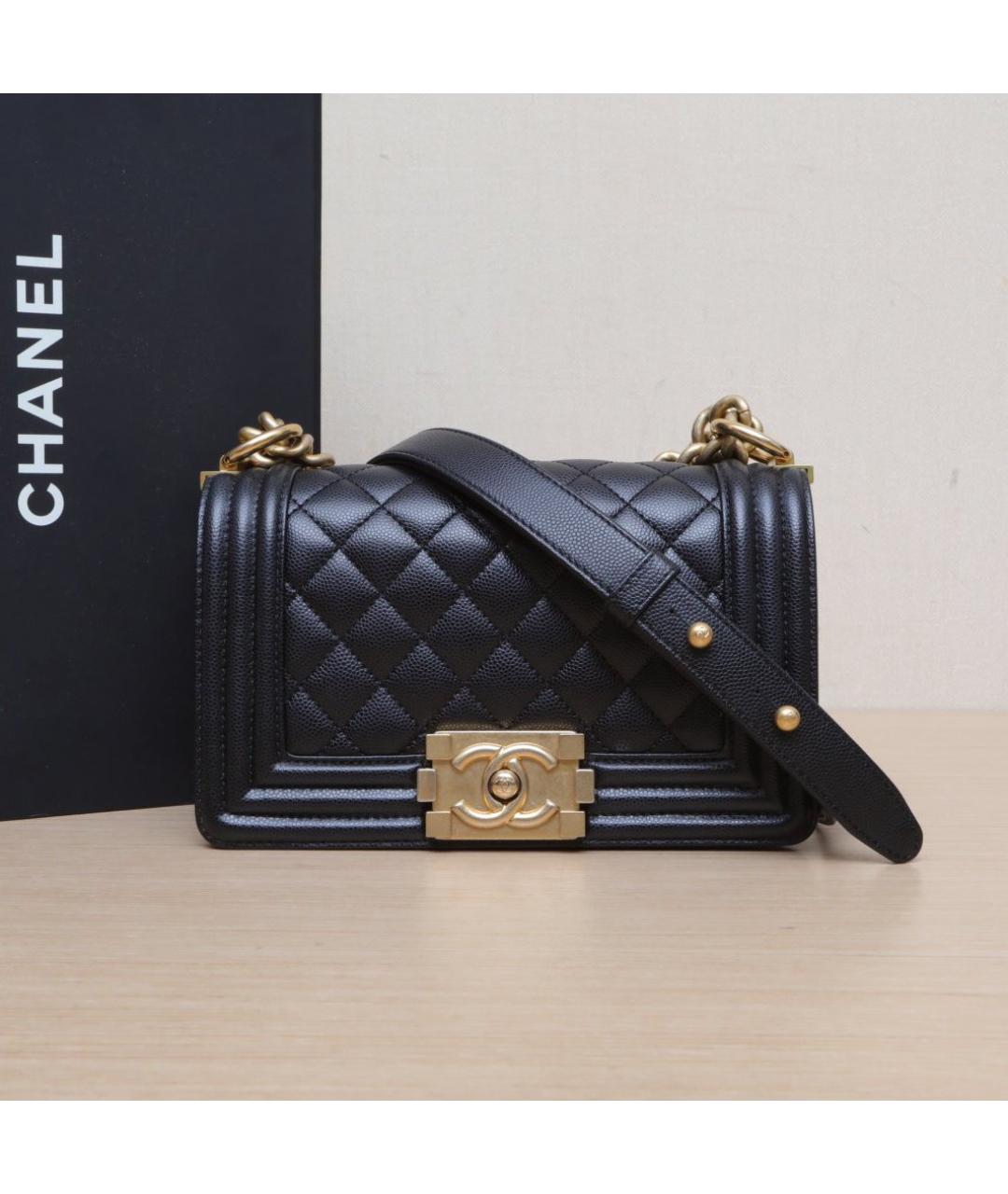 CHANEL Черная кожаная сумка через плечо, фото 2