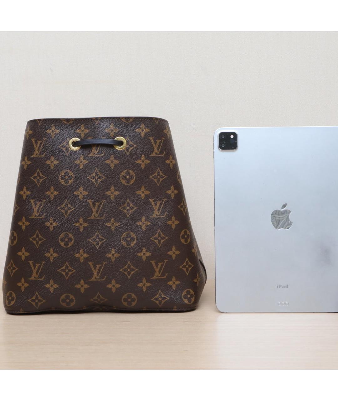 LOUIS VUITTON Коричневая кожаная сумка через плечо, фото 7