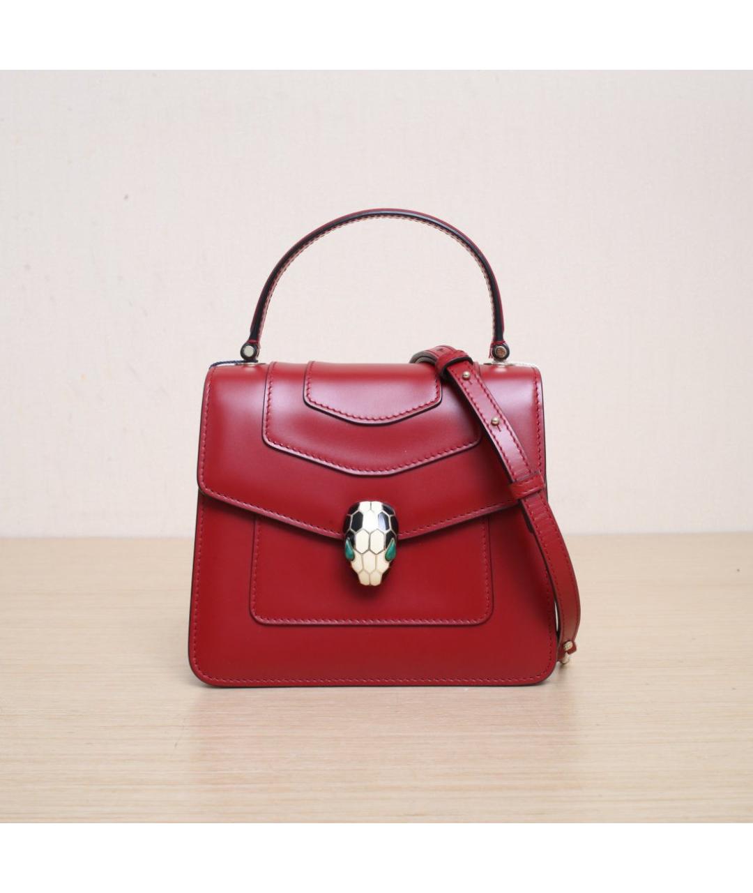 BVLGARI Красная кожаная сумка через плечо, фото 2