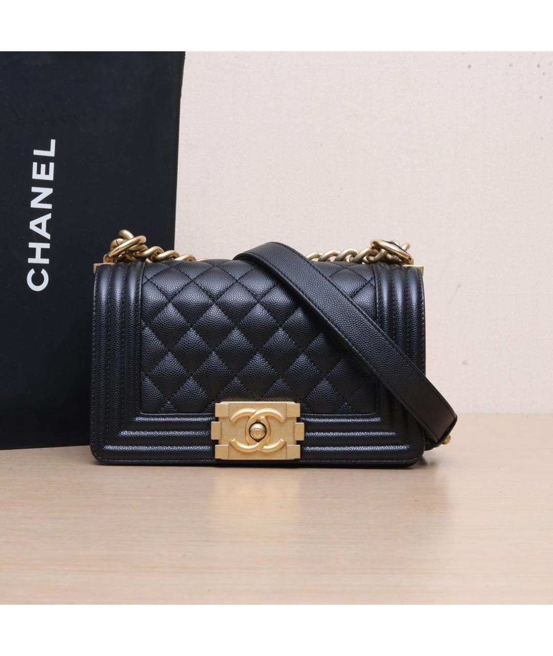 CHANEL Черная кожаная сумка через плечо, фото 2