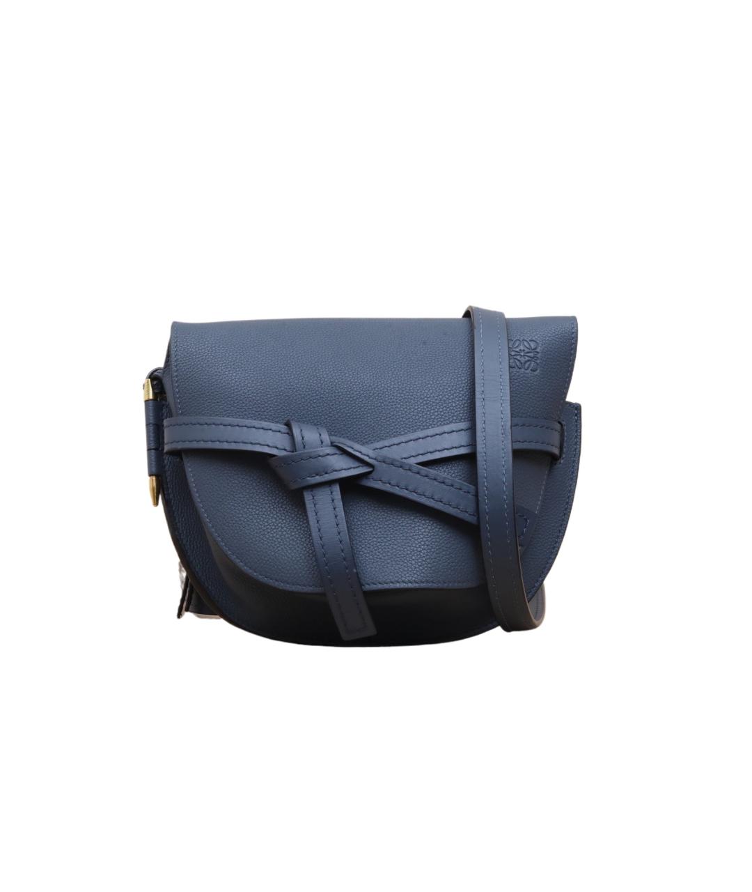 LOEWE Темно-синяя кожаная сумка через плечо, фото 1