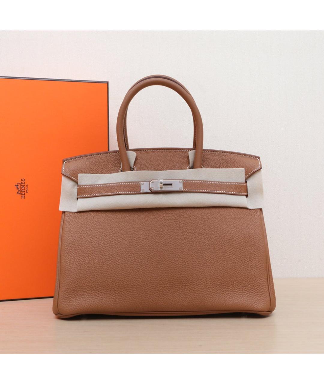 HERMES Коричневая кожаная сумка через плечо, фото 2