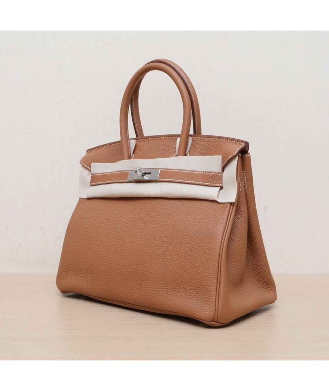 HERMES Коричневая кожаная сумка через плечо, фото 4