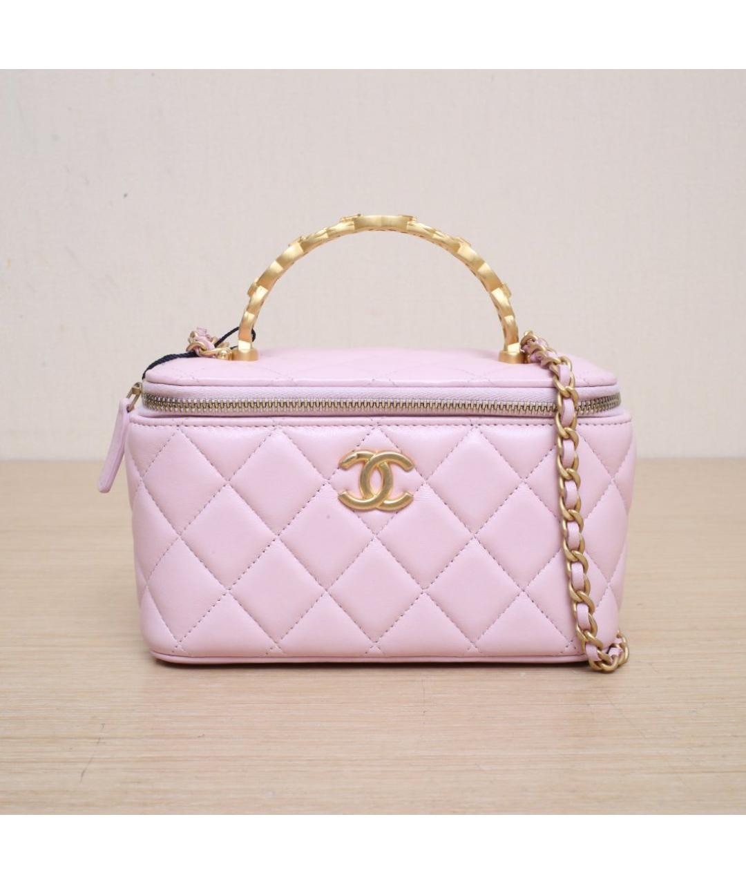CHANEL Розовая кожаная косметичка, фото 3