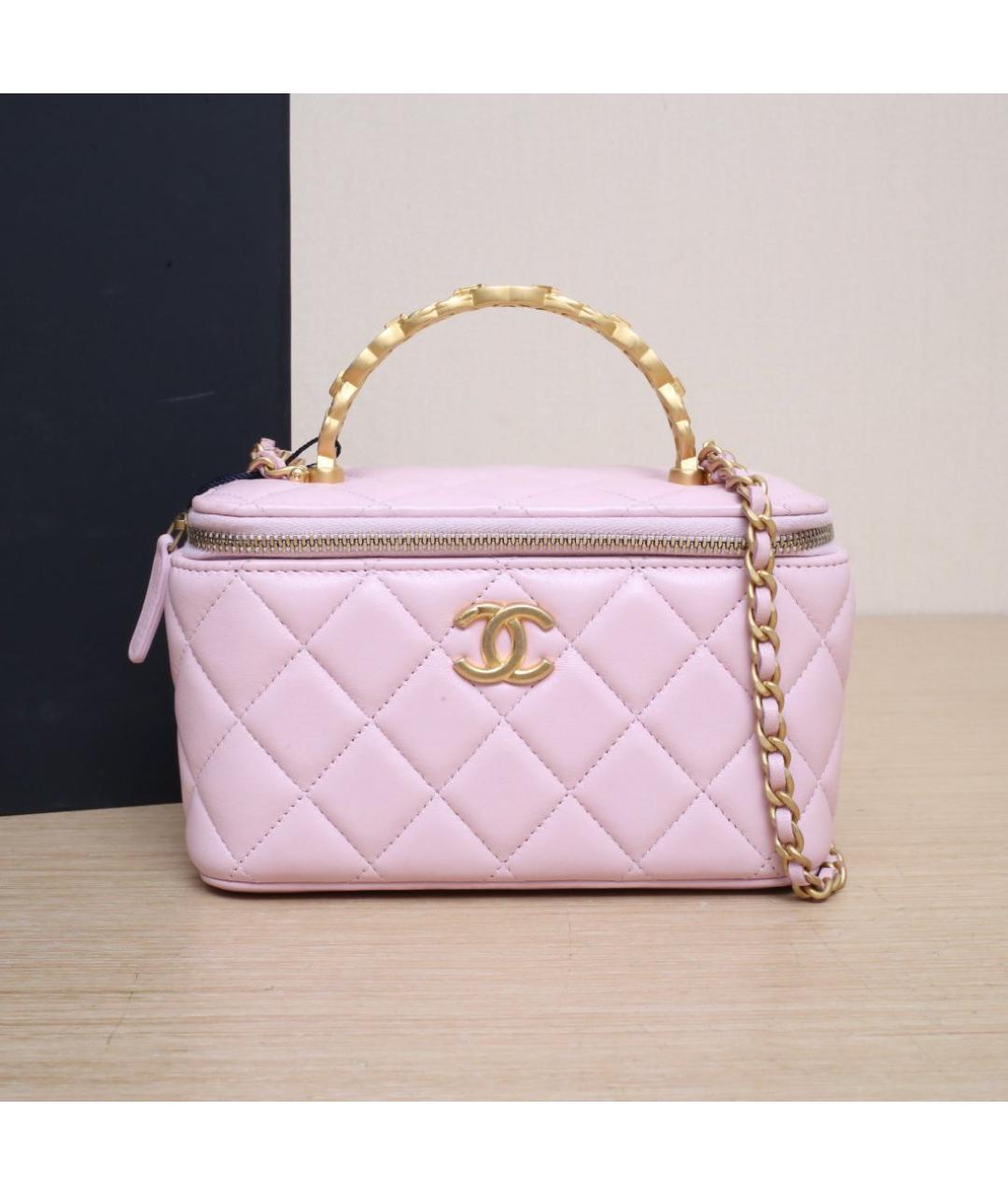 CHANEL Розовая кожаная косметичка, фото 2