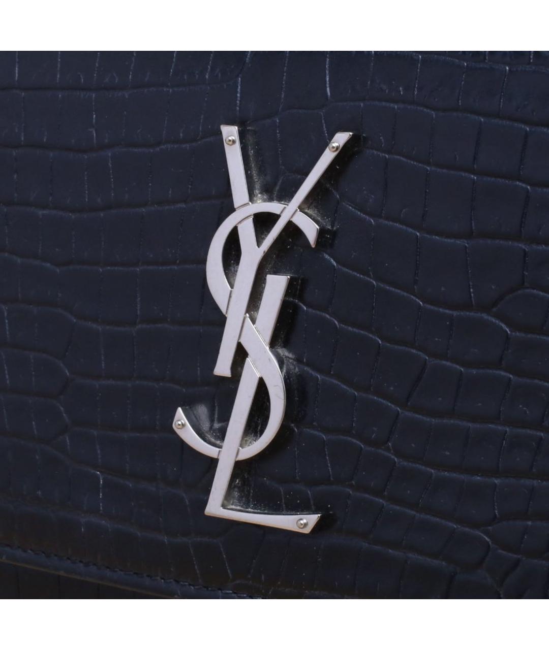 SAINT LAURENT Черная кожаная сумка через плечо, фото 8