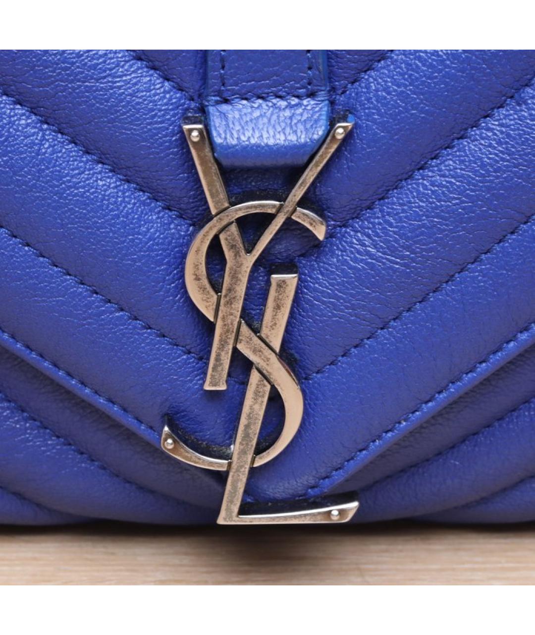 SAINT LAURENT Синяя кожаная сумка через плечо, фото 8