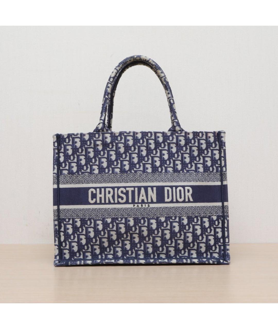 CHRISTIAN DIOR Темно-синяя сумка тоут, фото 3