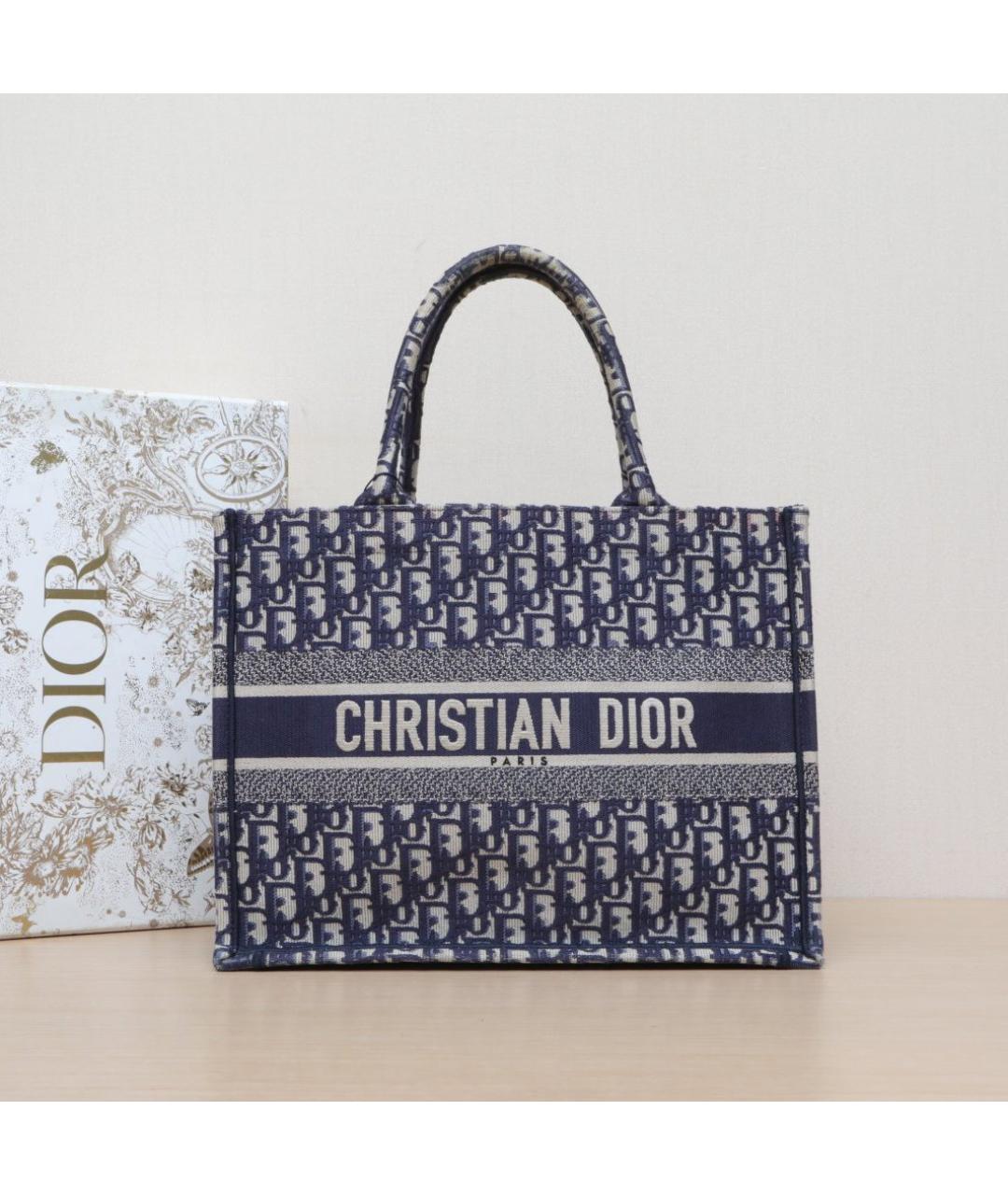 CHRISTIAN DIOR Темно-синяя сумка тоут, фото 2