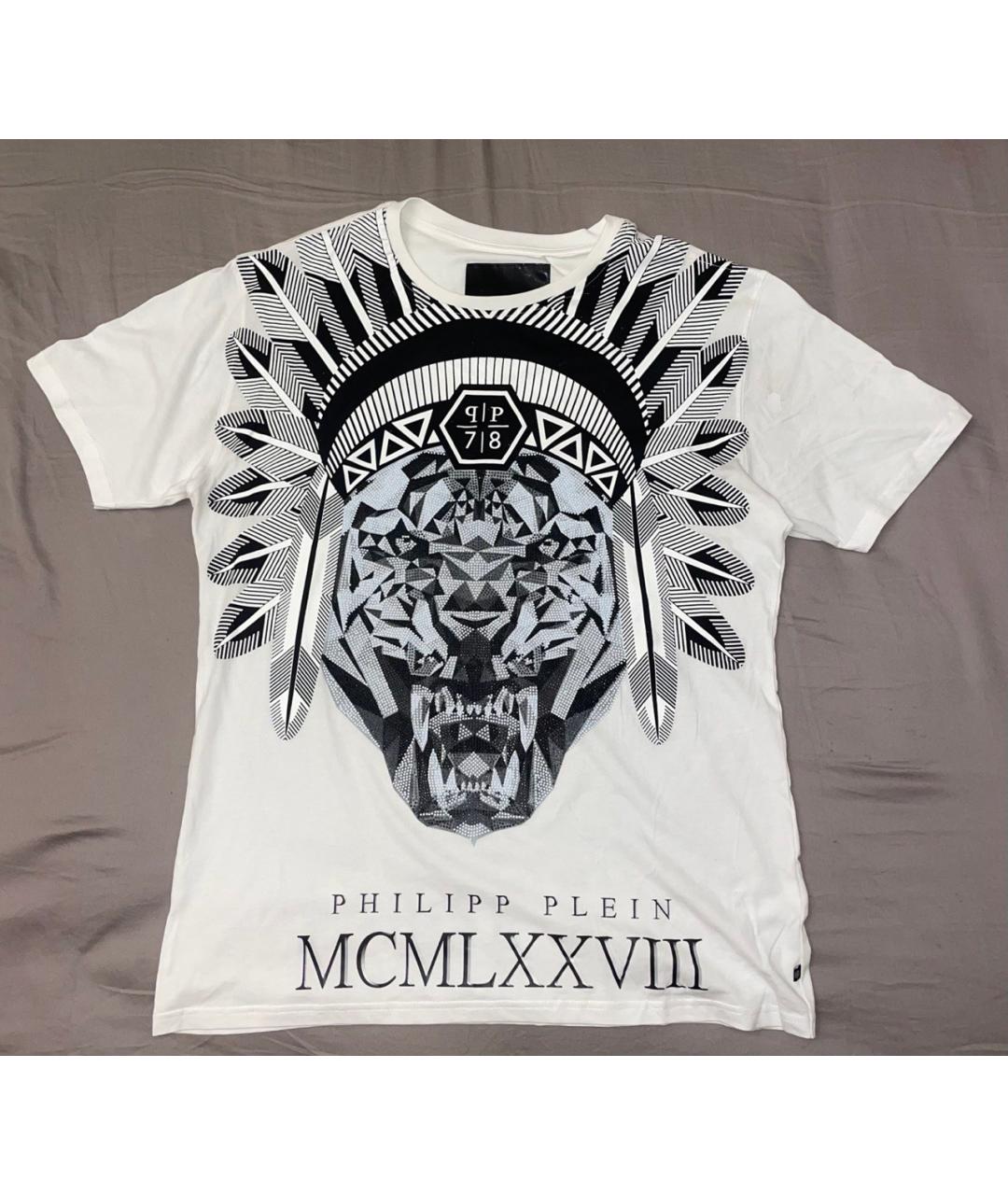 PHILIPP PLEIN Белая хлопковая футболка, фото 5