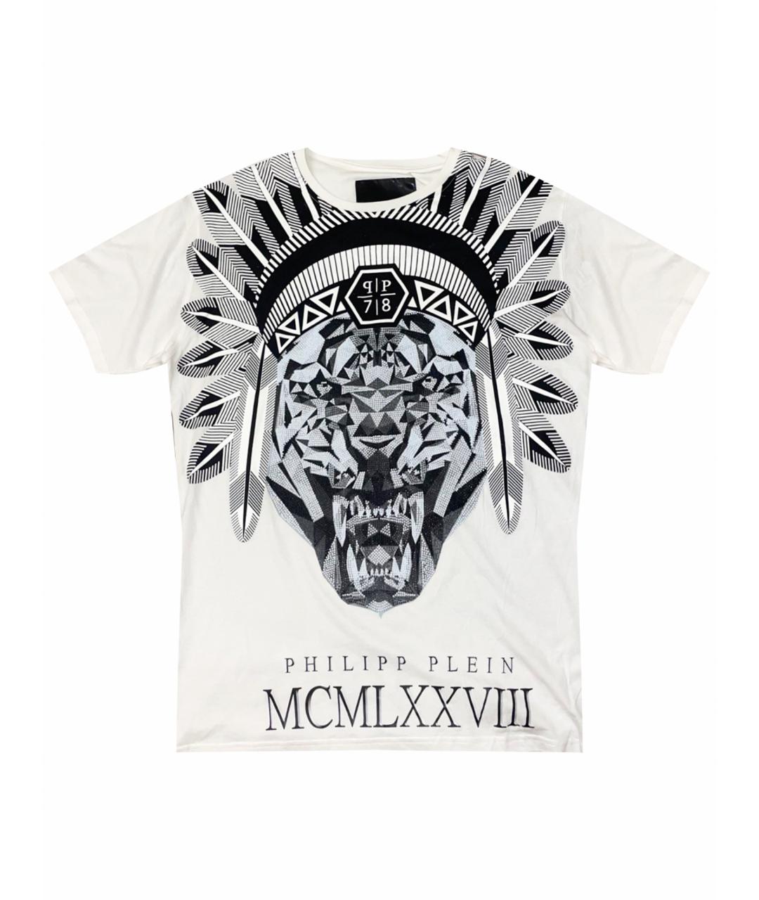PHILIPP PLEIN Белая хлопковая футболка, фото 1