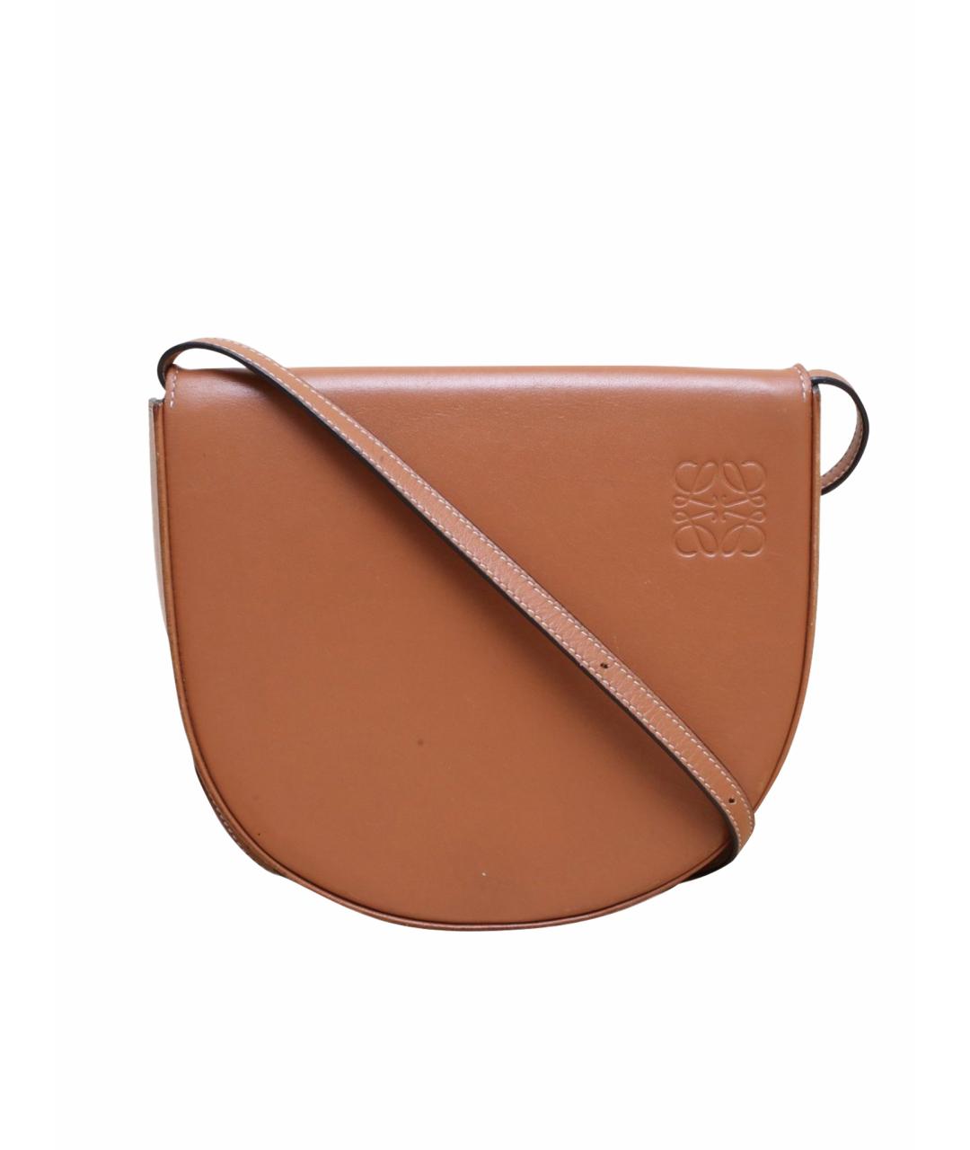 LOEWE Коричневая кожаная сумка через плечо, фото 1