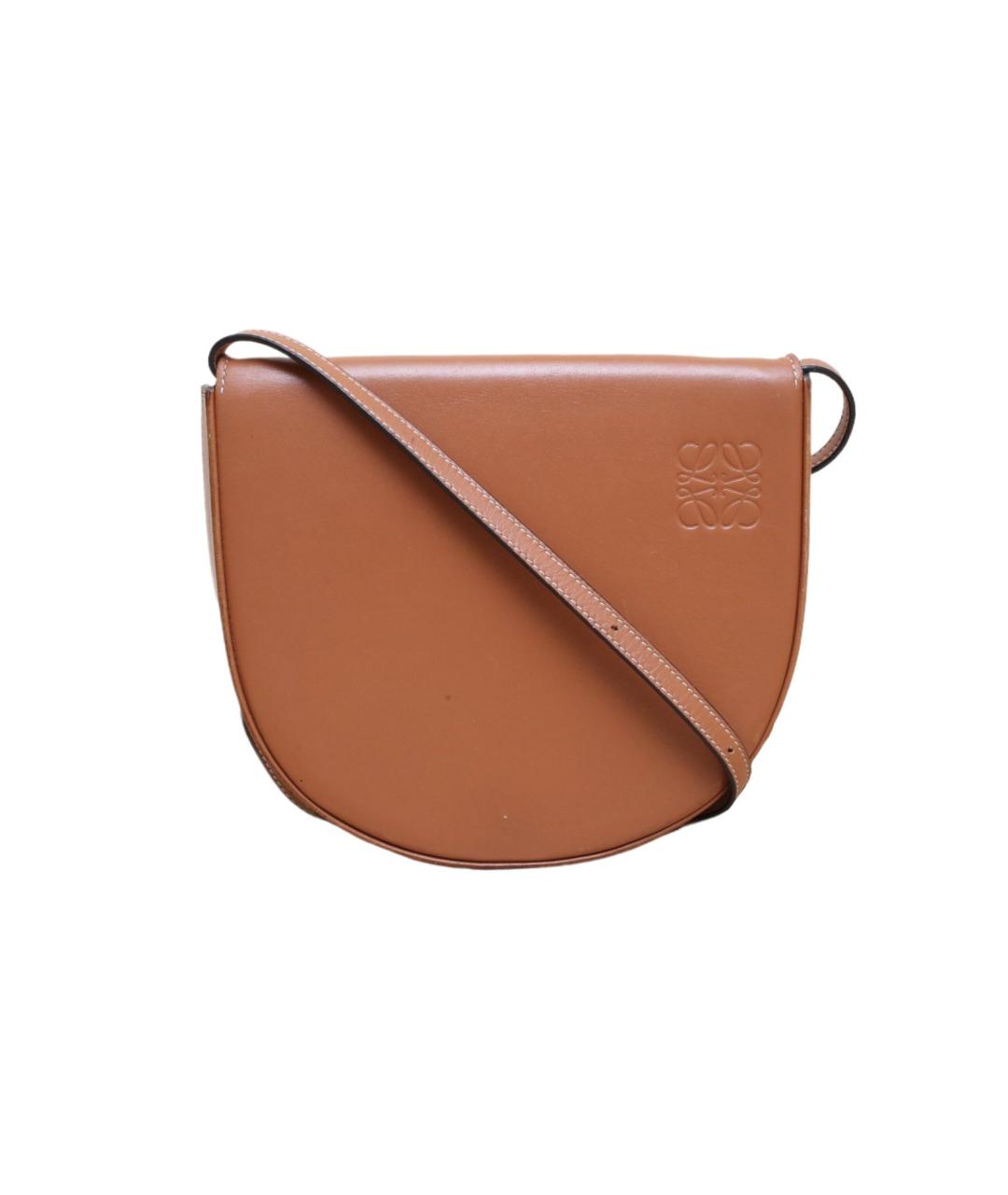 LOEWE Коричневая кожаная сумка через плечо, фото 10