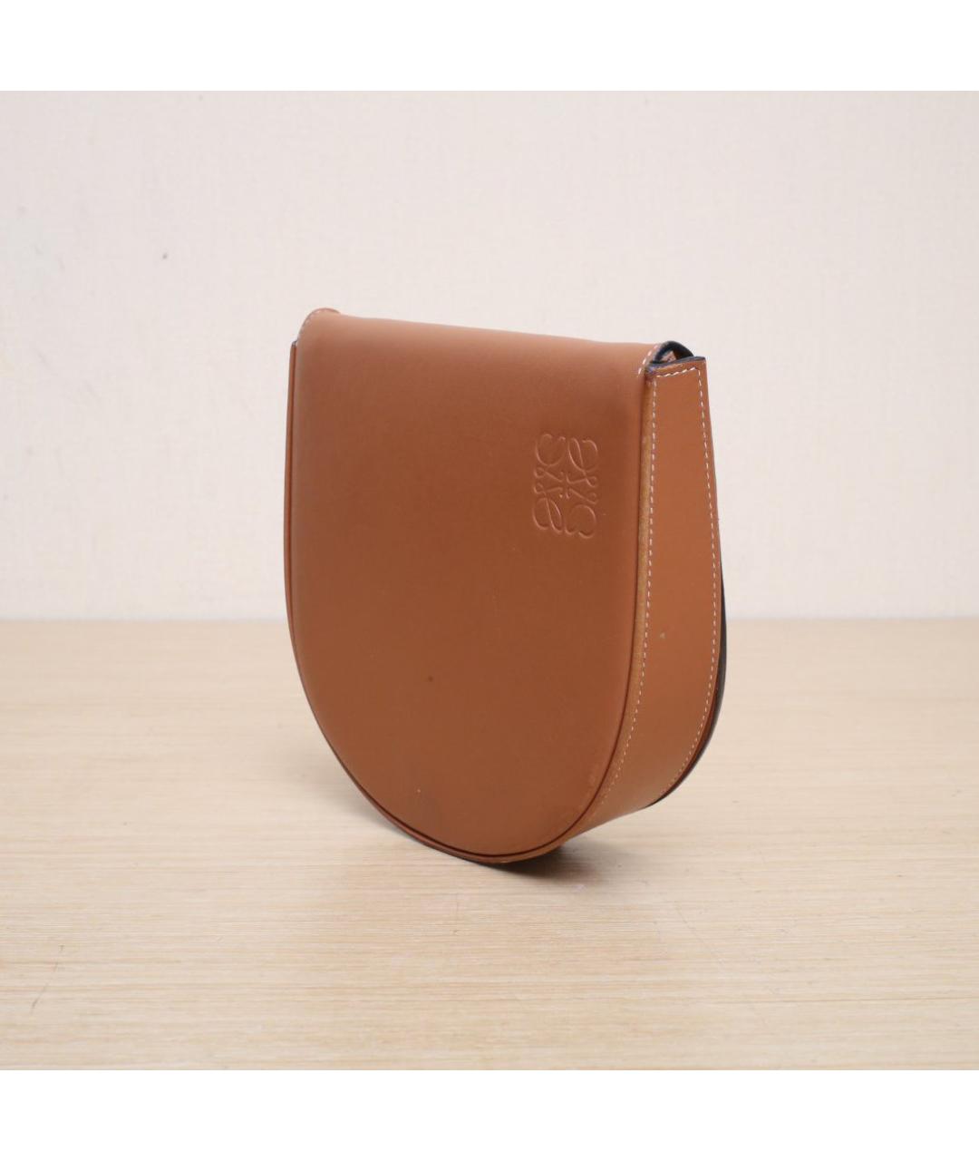 LOEWE Коричневая кожаная сумка через плечо, фото 4