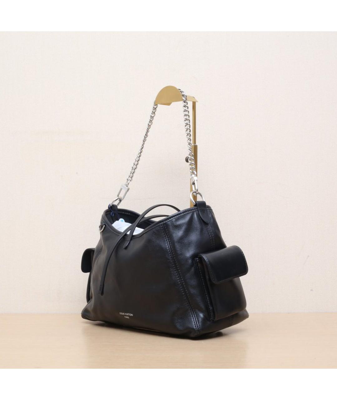 LOUIS VUITTON Черная кожаная сумка через плечо, фото 4