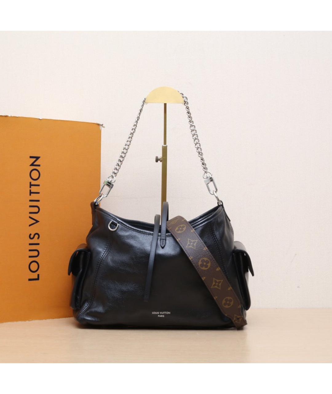LOUIS VUITTON Черная кожаная сумка через плечо, фото 2