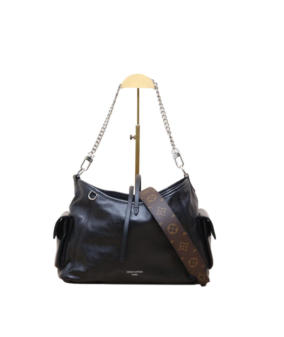 LOUIS VUITTON Черная кожаная сумка через плечо, фото 10