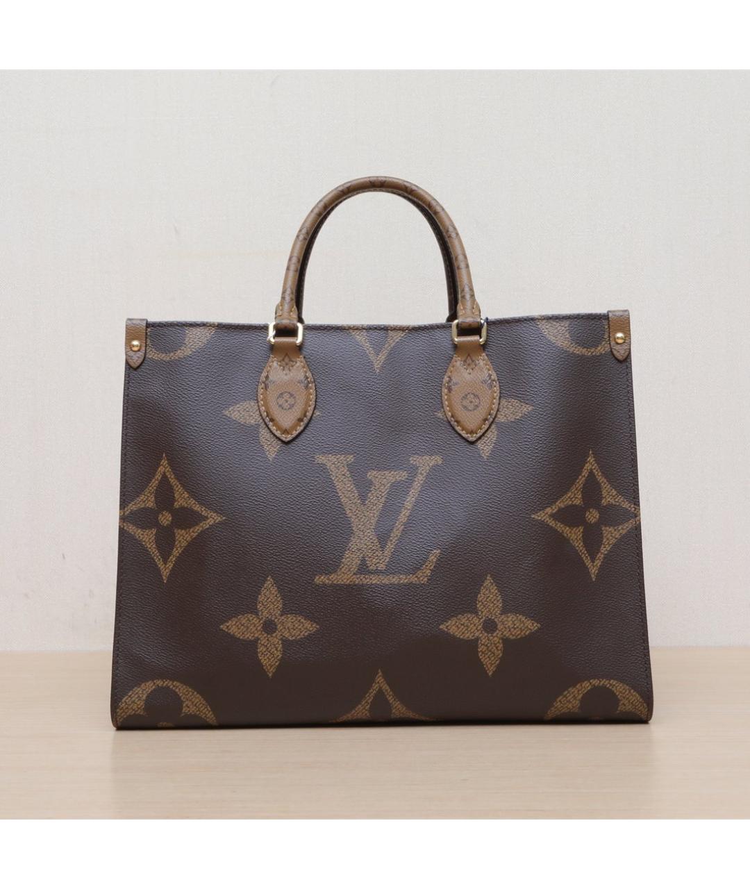LOUIS VUITTON Коричневая кожаная сумка тоут, фото 3