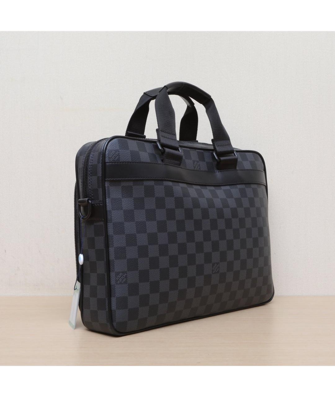 LOUIS VUITTON Черная кожаная дорожная/спортивная сумка, фото 6
