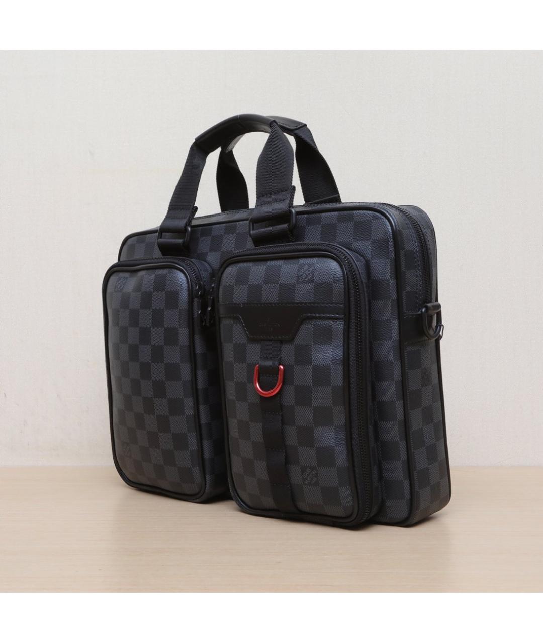 LOUIS VUITTON Черная кожаная дорожная/спортивная сумка, фото 4
