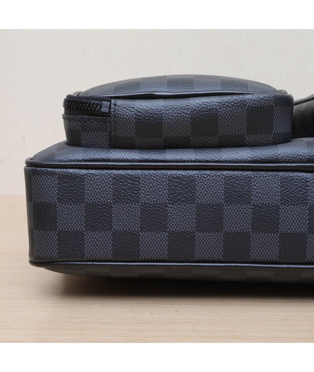 LOUIS VUITTON Черная кожаная дорожная/спортивная сумка, фото 9