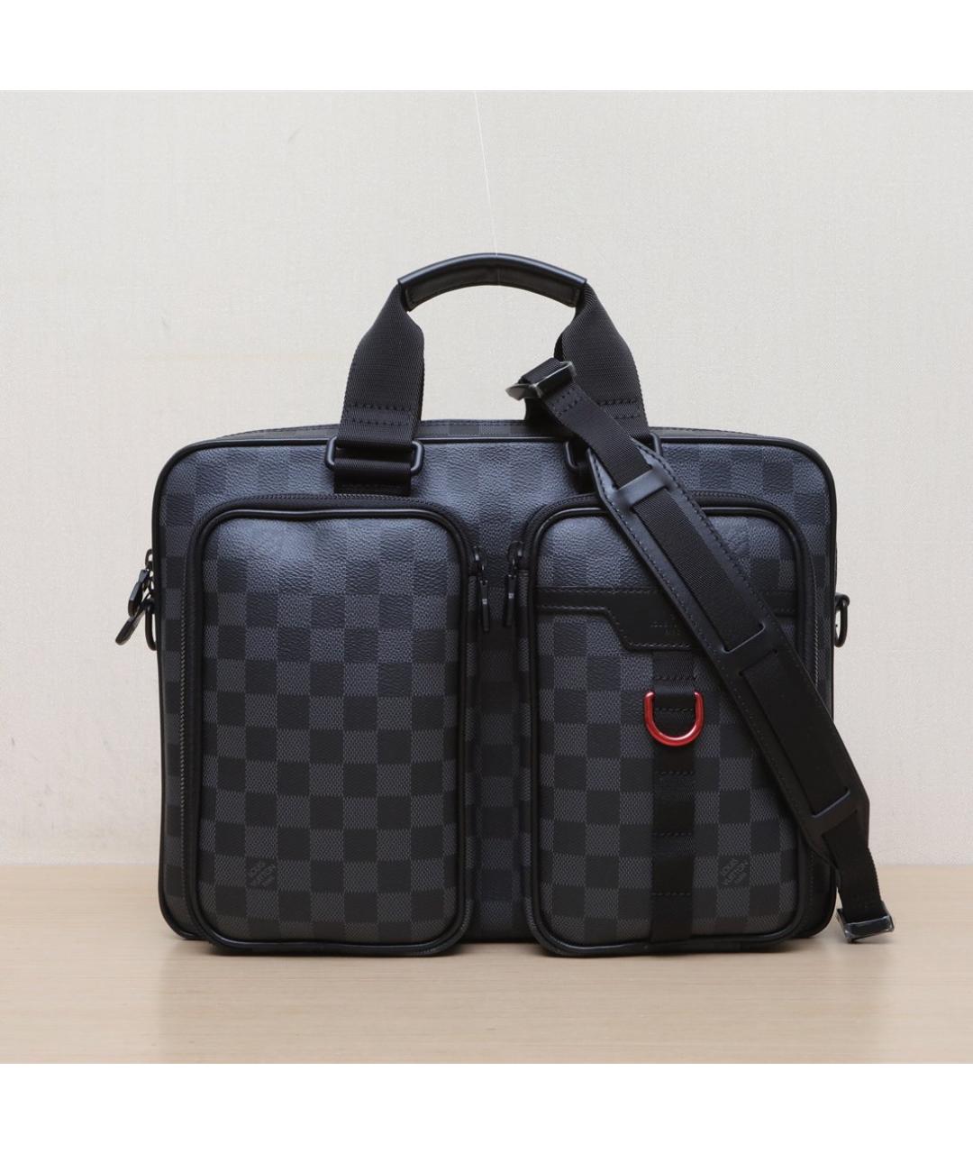 LOUIS VUITTON Черная кожаная дорожная/спортивная сумка, фото 3