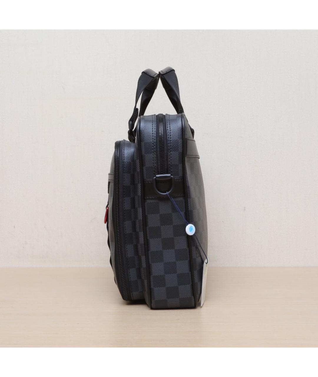 LOUIS VUITTON Черная кожаная дорожная/спортивная сумка, фото 5