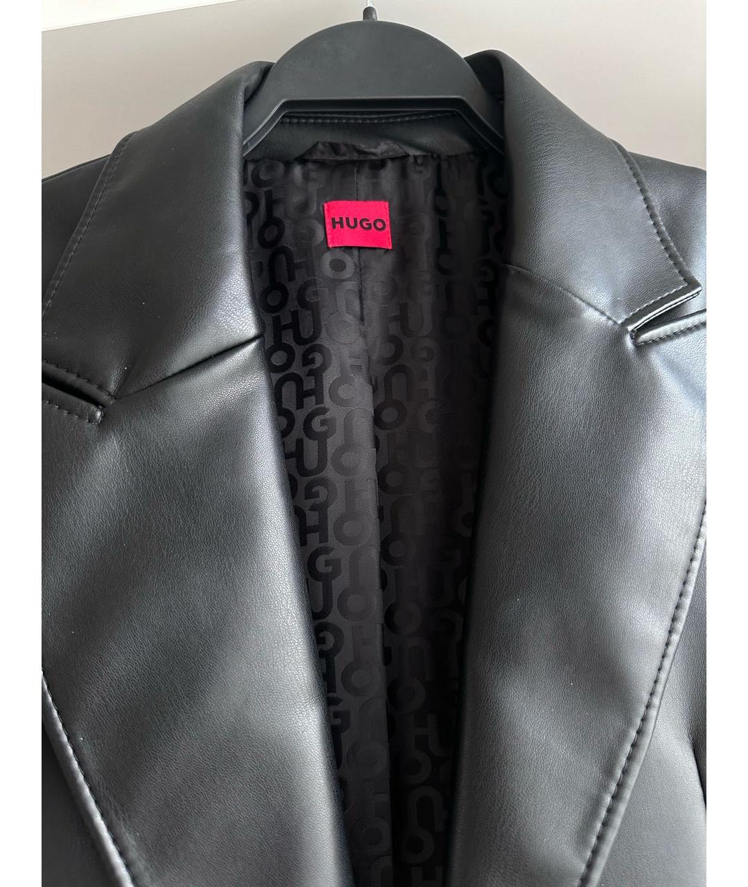 HUGO BOSS Черный полиуретановый жакет/пиджак, фото 3