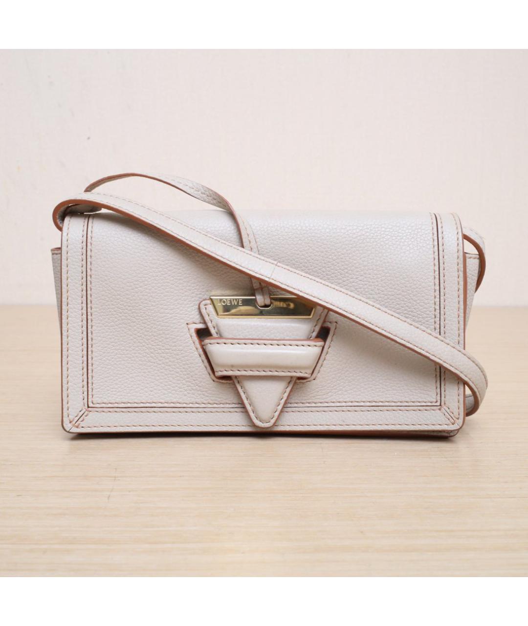 LOEWE Бежевая кожаная сумка через плечо, фото 3