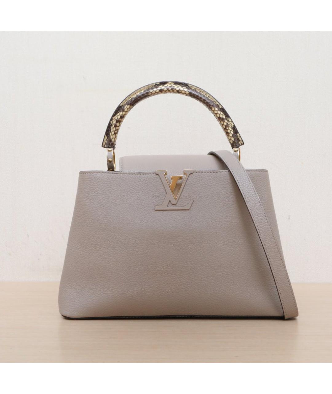 LOUIS VUITTON Бежевая сумка с короткими ручками из экзотической кожи, фото 3