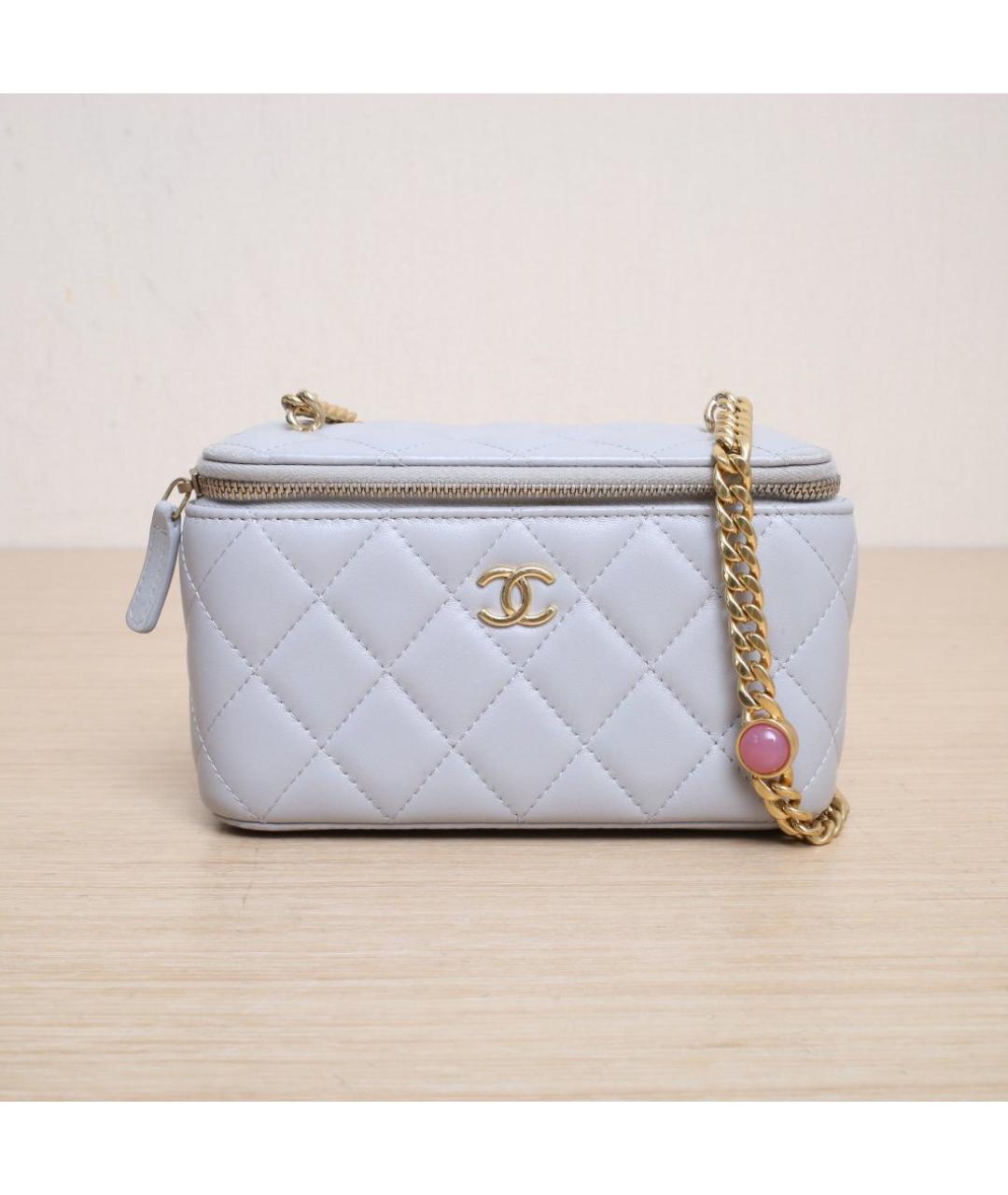 CHANEL Белая кожаная косметичка, фото 3