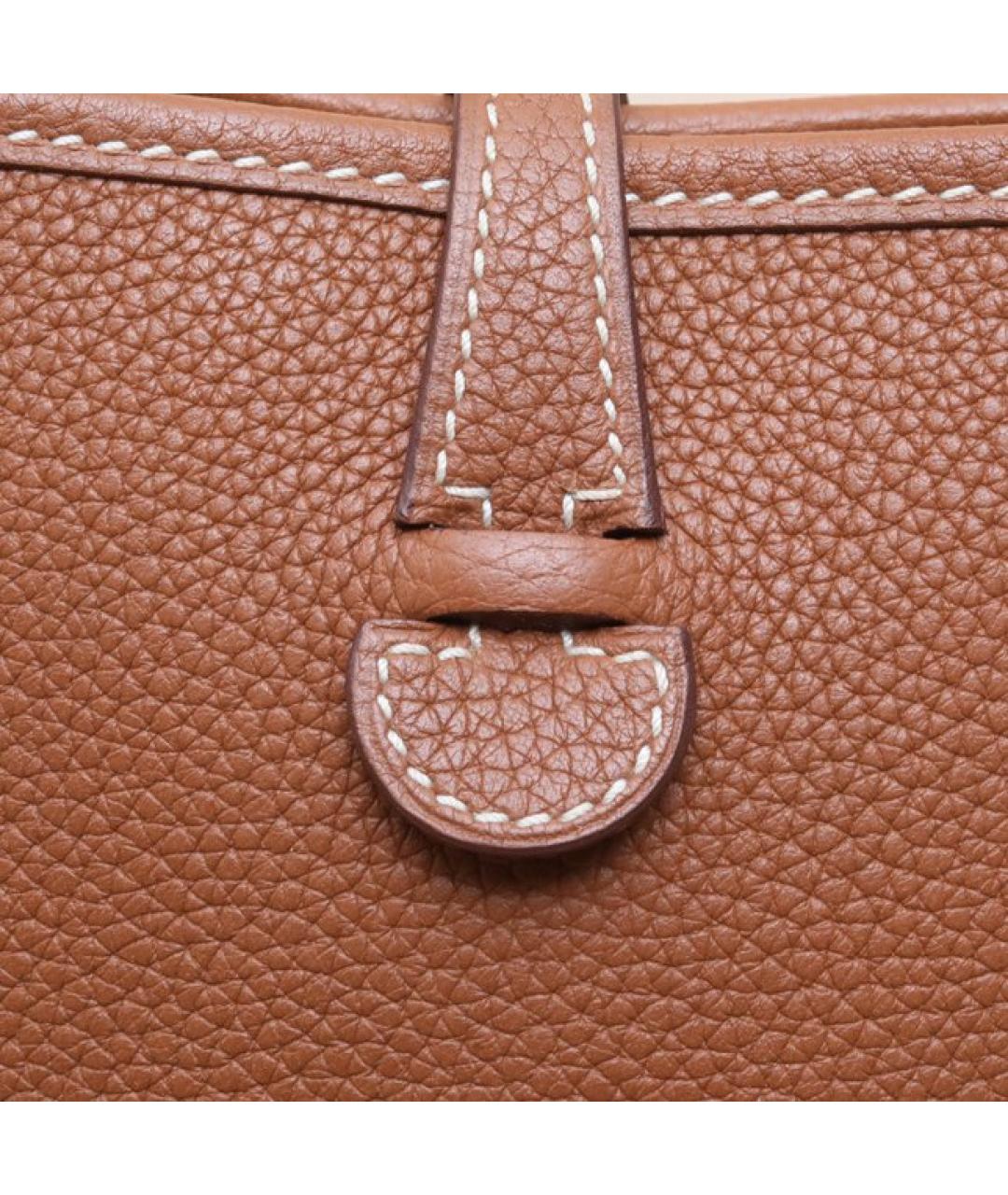 HERMES Коричневая кожаная сумка через плечо, фото 8