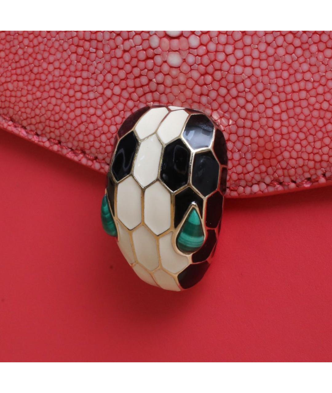 BVLGARI Коралловая кожаная сумка через плечо, фото 8