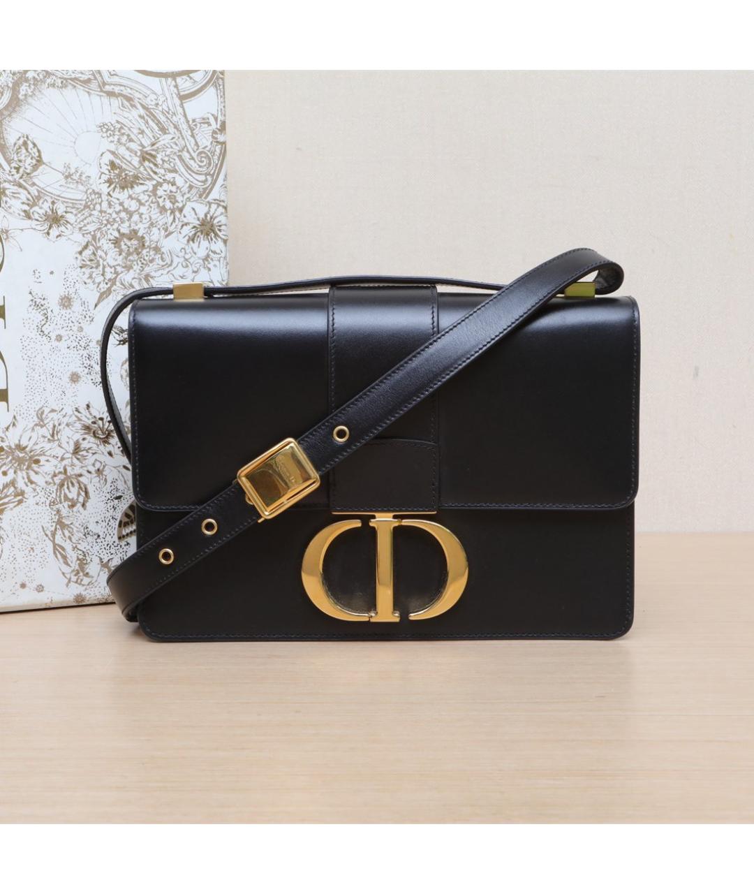 CHRISTIAN DIOR Черная кожаная сумка через плечо, фото 2