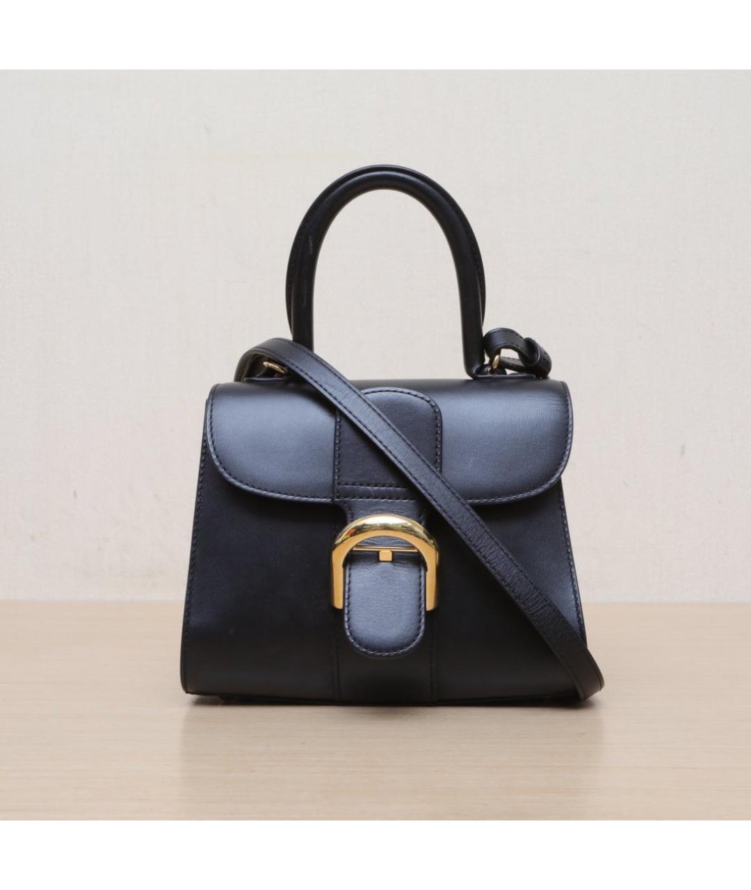 DELVAUX Черная кожаная сумка через плечо, фото 2